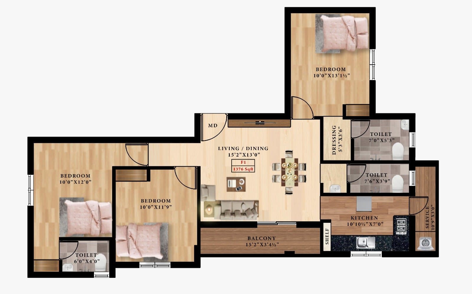 RoseLand floor plan 1
