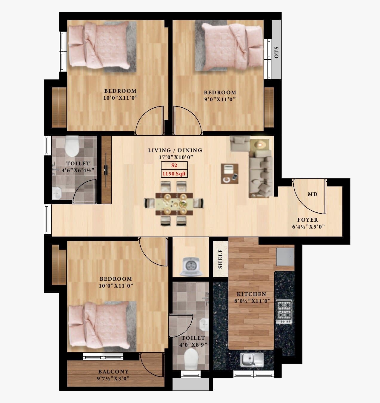 RoseLand floor plan 3