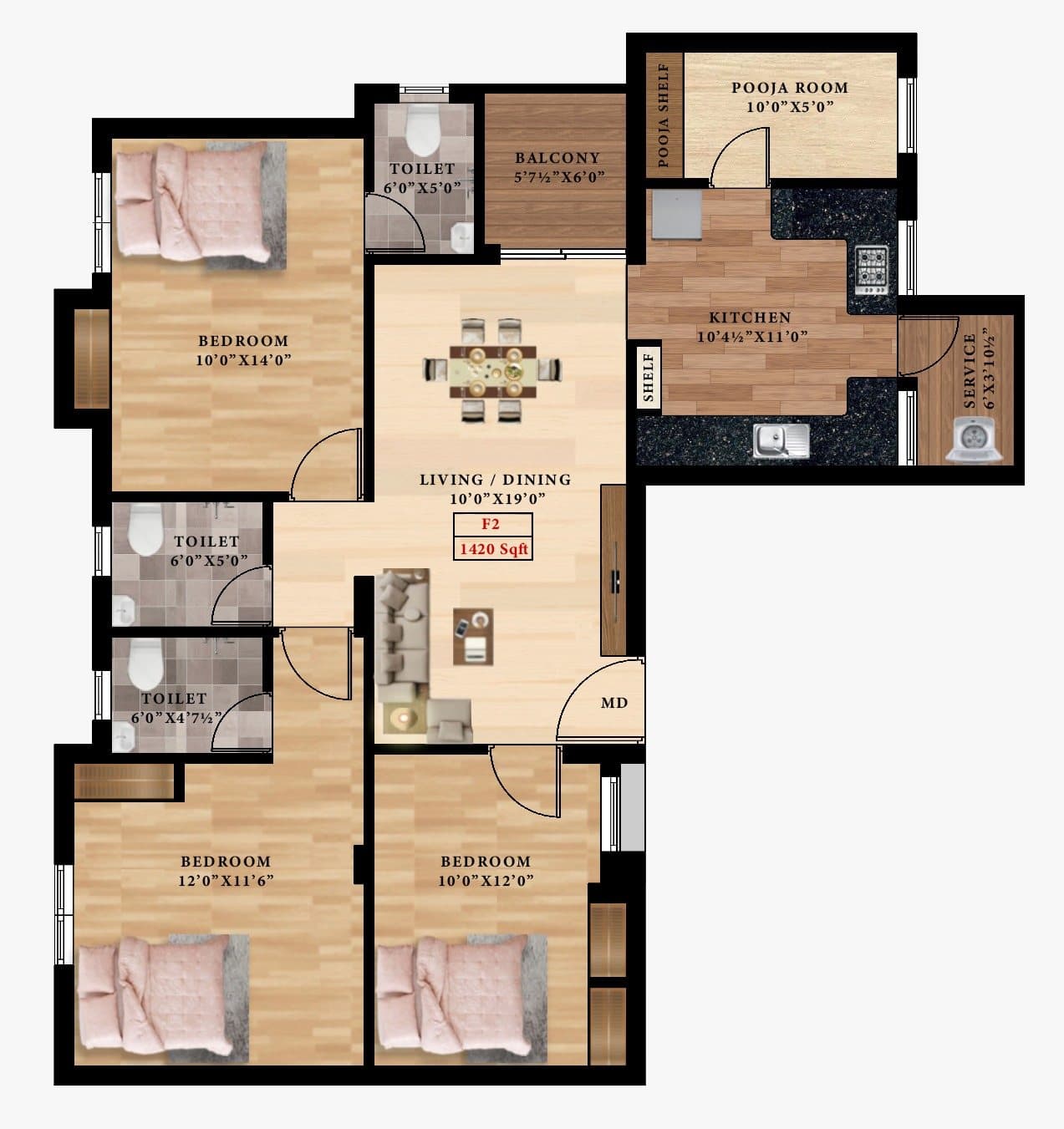 RoseLand floor plan 4