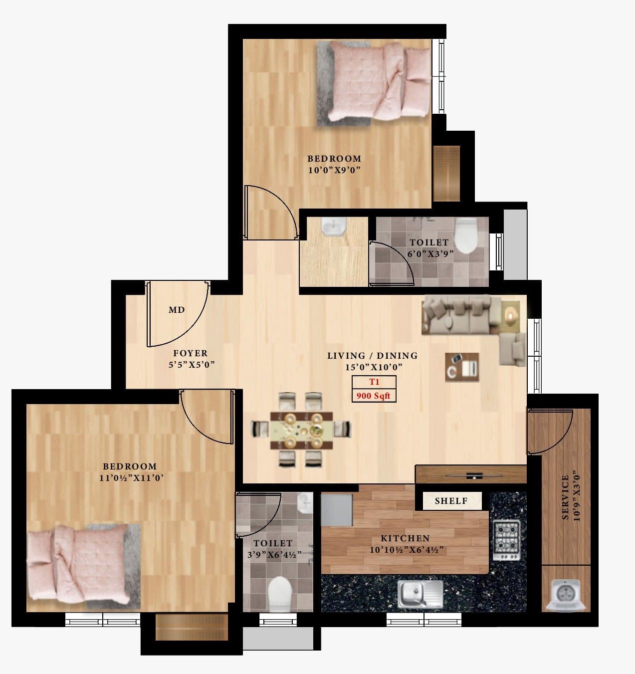 RoseLand floor plan 5