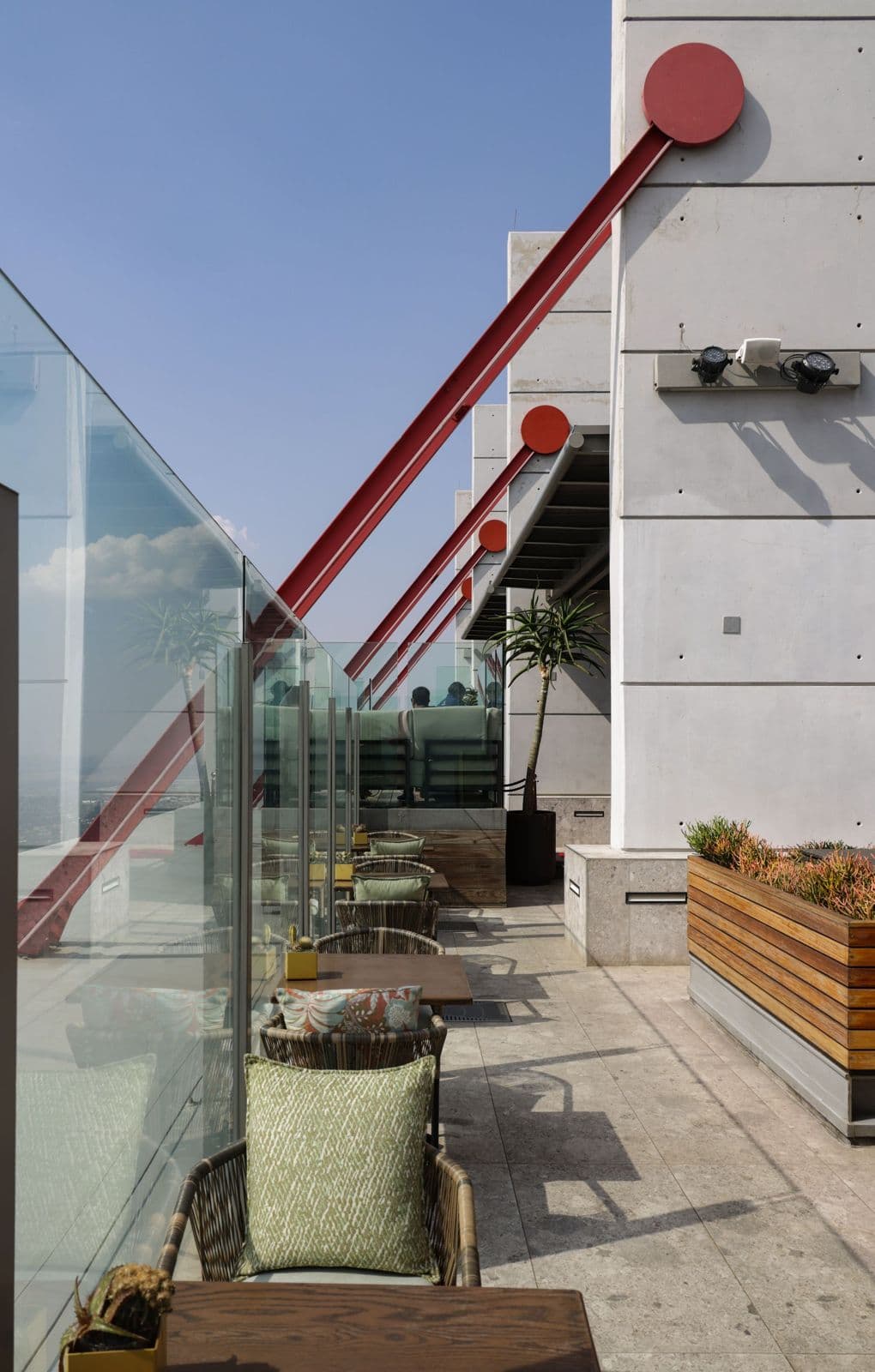 Rooftop terrace with city views